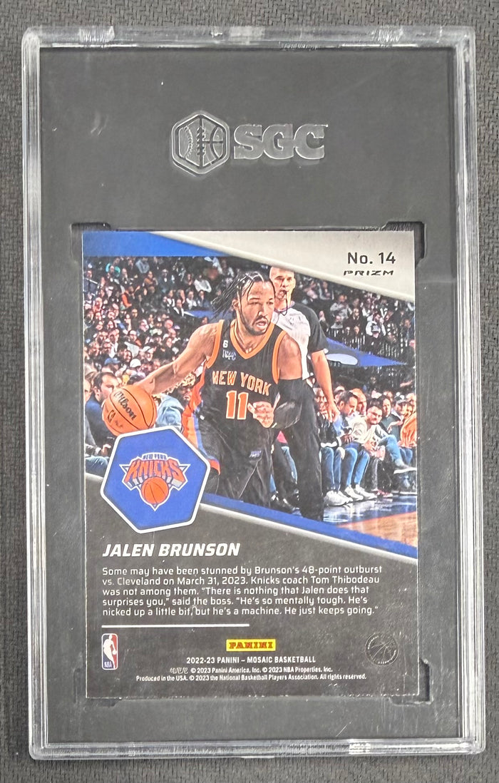 Jalen Brunson 2022-23 Panini Mosaic Breakaway Prizm New York Knicks Basketball Card #14 Graded SGC 10 Cert #8255185-Powers Sports Memorabilia