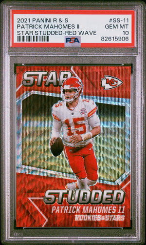 Patrick Mahomes 2021 Panini Rookies Stars Red Wave Card #SS-11 Graded PSA 10-Powers Sports Memorabilia