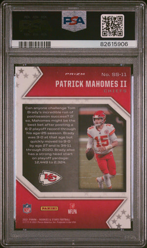 Patrick Mahomes 2021 Panini Rookies Stars Red Wave Card #SS-11 Graded PSA 10