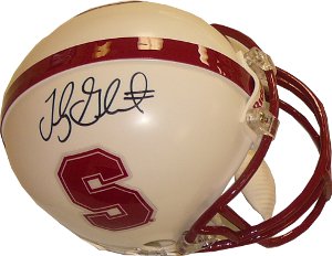 Toby Gerhart Autographed Stanford Cardinal Riddell NCAA Mini Helmet - Tri Star Hologram-Powers Sports Memorabilia