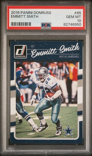 Emmitt Smith 2016 Panini Donruss Football Card #85 Graded PSA 10-Powers Sports Memorabilia