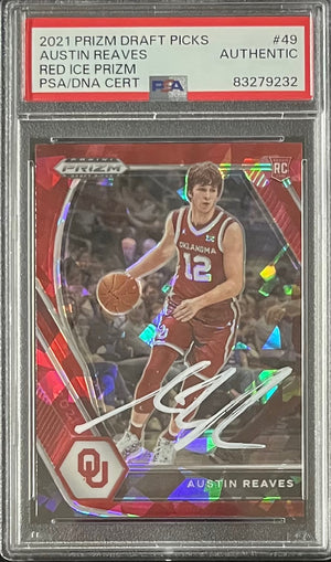 Austin Reaves 2021 Panini Prizm Red Ice Signed Rookie Card #49 Auto PSA 83279232-Powers Sports Memorabilia