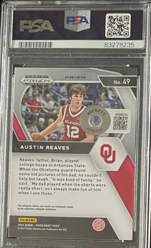 Austin Reaves 2021 Panini Prizm Red Ice Signed Rookie Card #49 Auto PSA 83279235-Powers Sports Memorabilia