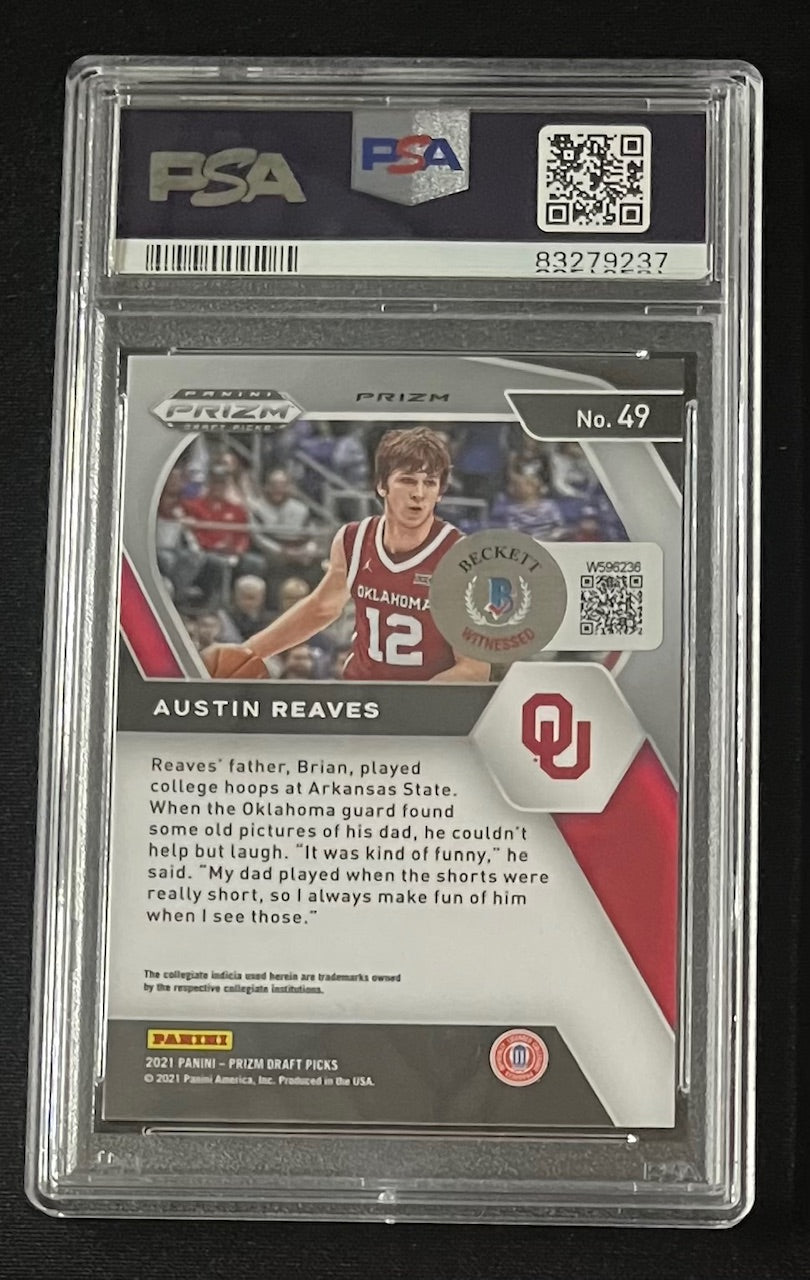 Austin Reaves 2021 Panini Prizm Red Ice Signed Rookie Card #49 Auto PSA 83279237-Powers Sports Memorabilia