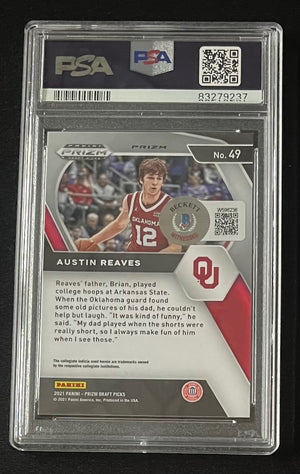 Austin Reaves 2021 Panini Prizm Red Ice Signed Rookie Card #49 Auto PSA 83279237-Powers Sports Memorabilia