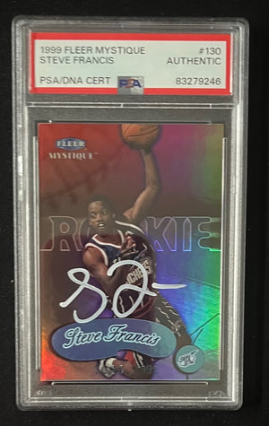 Steve Francis 1999 Fleer Mystique Signed Rookie Card #130 Auto PSA 83279246-Powers Sports Memorabilia