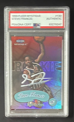 Steve Francis 1999 Fleer Mystique Signed Rookie Card #130 Auto PSA 83279247