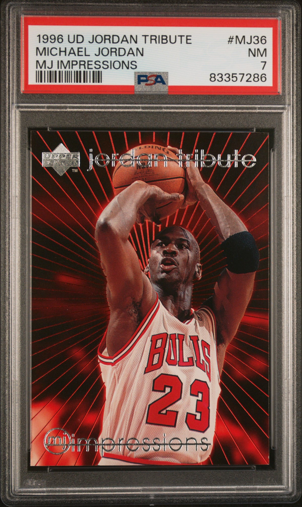 Michael Jordan 1996 Upper Deck MJ Tribute Card #MJ36 PSA 7