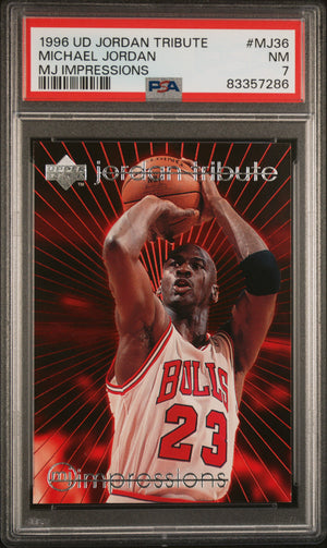 Michael Jordan 1996 Upper Deck MJ Tribute Card #MJ36 PSA 7