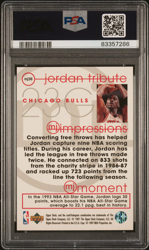 Michael Jordan 1996 Upper Deck MJ Tribute Card #MJ36 PSA 7