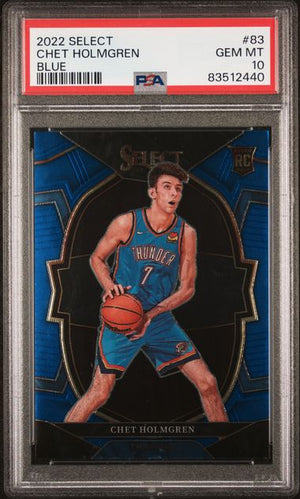 Chet Holmgren 2022 Panini Select Blue Basketball Rookie Card #83 Graded PSA 10-Powers Sports Memorabilia