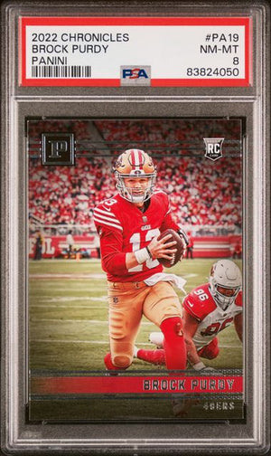 Brock Purdy 2022 Panini Chronicles Football Rookie Card #PA19 Graded PSA 8-Powers Sports Memorabilia