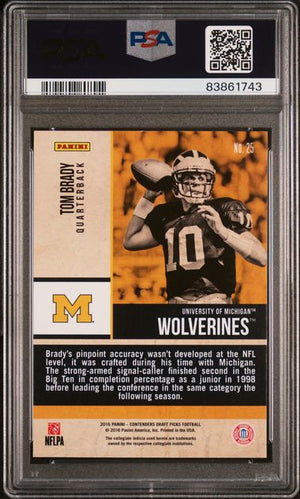 Tom Brady 2016 Panini Contenders DP Old School Colors Card #25 Graded PSA 10-Powers Sports Memorabilia