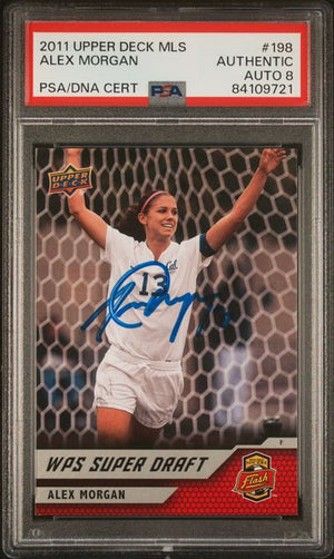 Alex Morgan 2011 Upper Deck MLS Signed Rookie Card #198 Auto PSA 8 84109721-Powers Sports Memorabilia