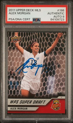 Alex Morgan 2011 Upper Deck MLS Signed Rookie Card #198 Auto PSA 8 84109723-Powers Sports Memorabilia