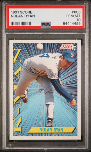 Nolan Ryan 1991 Score Rangers Baseball Card #686 PSA 10