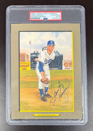Sandy Koufax Perez-Steele Great Moments Signed Baseball Card Graded PSA Authentic Auto Cert #84494528-Powers Sports Memorabilia