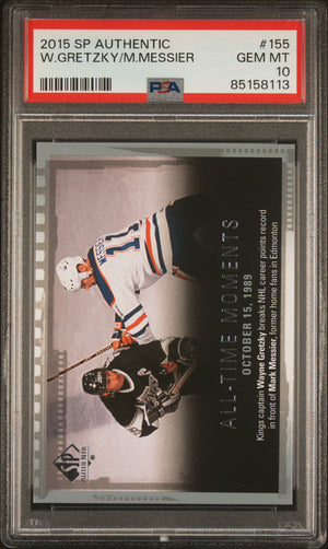 Wayne Gretzky Mark Messier 2015 SP Authentic Hockey Card #155 Graded PSA 10 Cert #85158113-Powers Sports Memorabilia