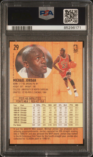 Michael Jordan 1991 Fleer Chicago Bulls Basketball Card #29 Graded PSA 8 Cert #85296171-Powers Sports Memorabilia