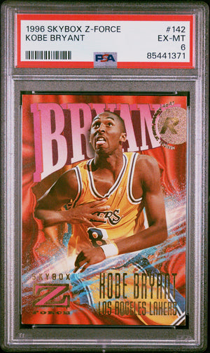 Kobe Bryant 1996 SkyBox Z-Force Rookie Card #142 PSA 6