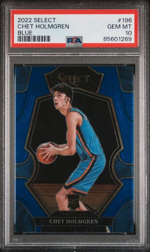 Chet Holmgren 2022 Panini Select Blue Basketball Rookie Card #196 Graded PSA 10-Powers Sports Memorabilia