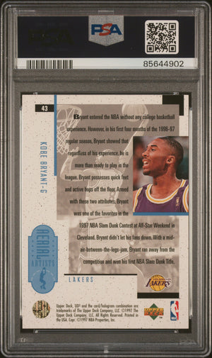 Kobe Bryant 1996 UD3 Los Angeles Lakers Basketball RC Rookie Card #43 Graded PSA 8 Cert #85644902-Powers Sports Memorabilia