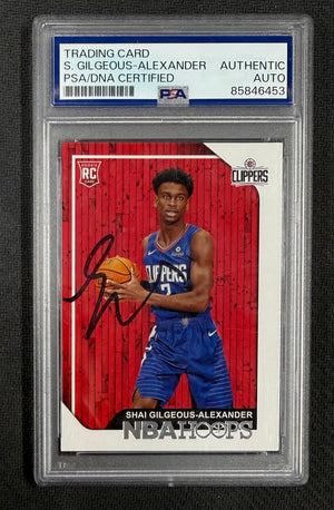 Shai Gilgeous-Alexander 2018 Hoops Rookie Card #262 PSA Auto