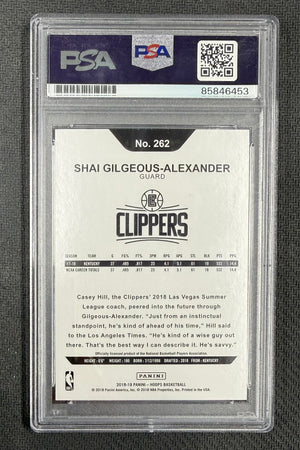 Shai Gilgeous-Alexander 2018 Hoops Rookie Card #262 PSA Auto