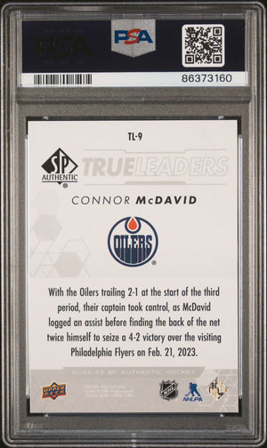 Connor McDavid 2022 SP Authentic True Leaders Hockey Card #TL9 Graded PSA 10 Cert #86373160-Powers Sports Memorabilia