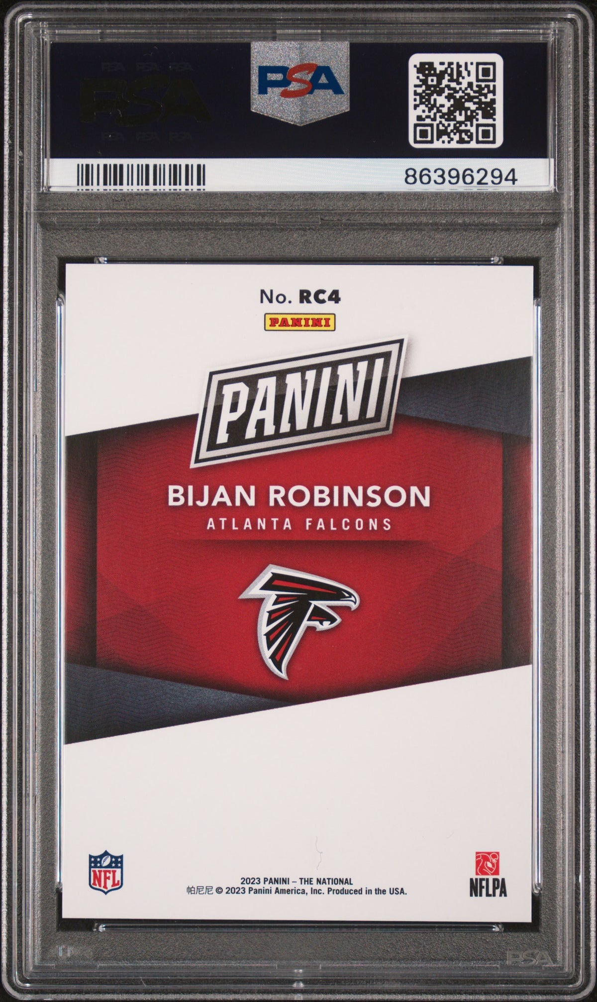 Bijan Robinson 2023 Panini NSCC Silver Pack Rookies Red Card #4 PSA 10 /99-Powers Sports Memorabilia