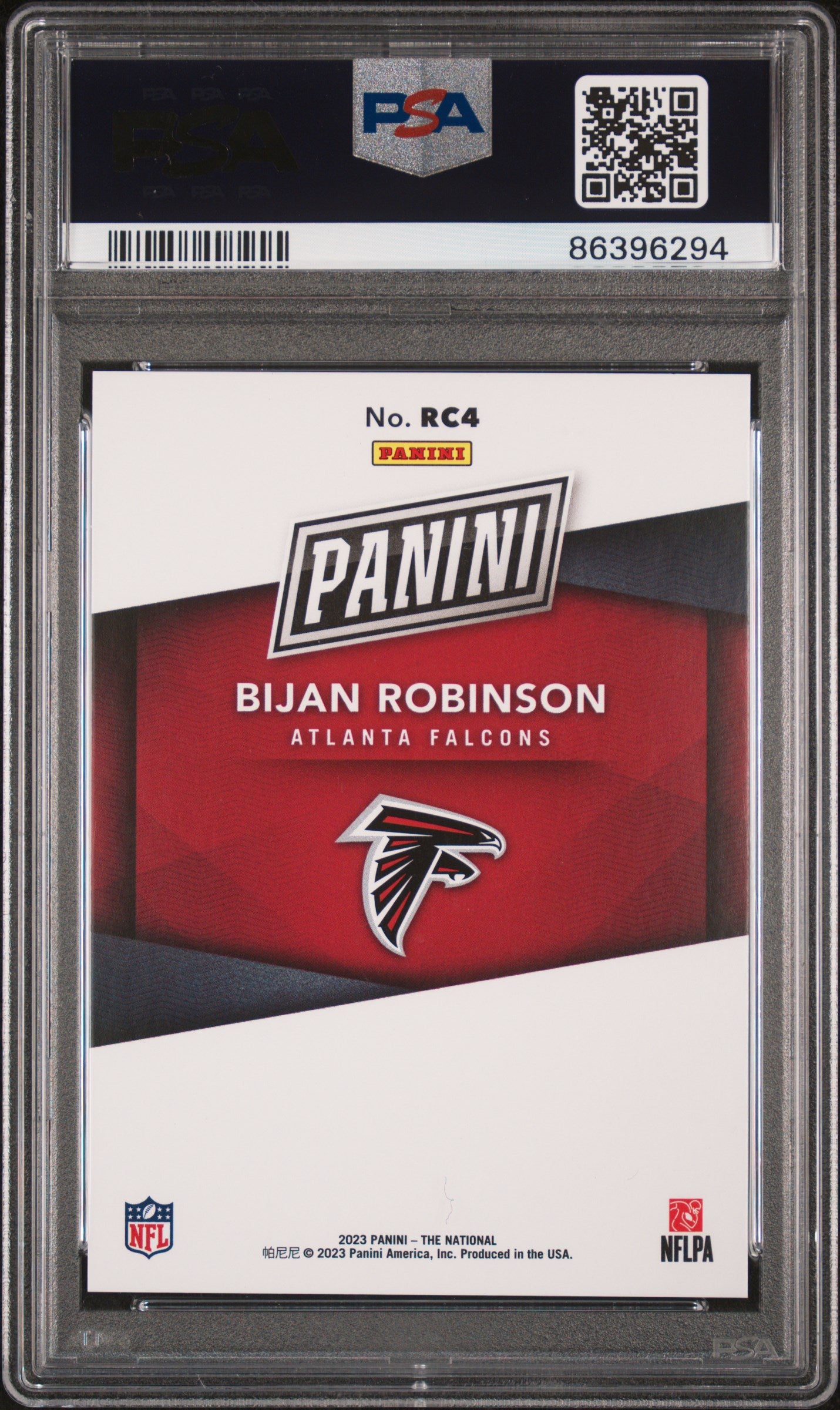 Bijan Robinson 2023 Panini NSCC Silver Pack Rookies Red Card #4 PSA 10 /99-Powers Sports Memorabilia