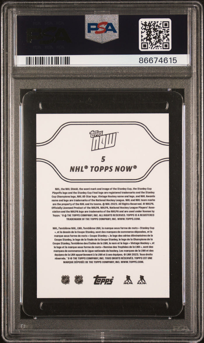 Connor Bedard 2023 Topps Now NHL Stickers Rookie Hockey Card #5 Graded PSA 10 Cert #86674615-Powers Sports Memorabilia