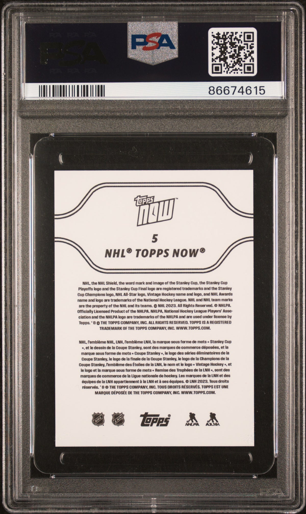 Connor Bedard 2023 Topps Now NHL Stickers Rookie Hockey Card #5 Graded PSA 10 Cert #86674615-Powers Sports Memorabilia