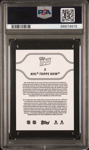 Connor Bedard 2023 Topps Now NHL Stickers Rookie Hockey Card #5 Graded PSA 10 Cert #86674615-Powers Sports Memorabilia