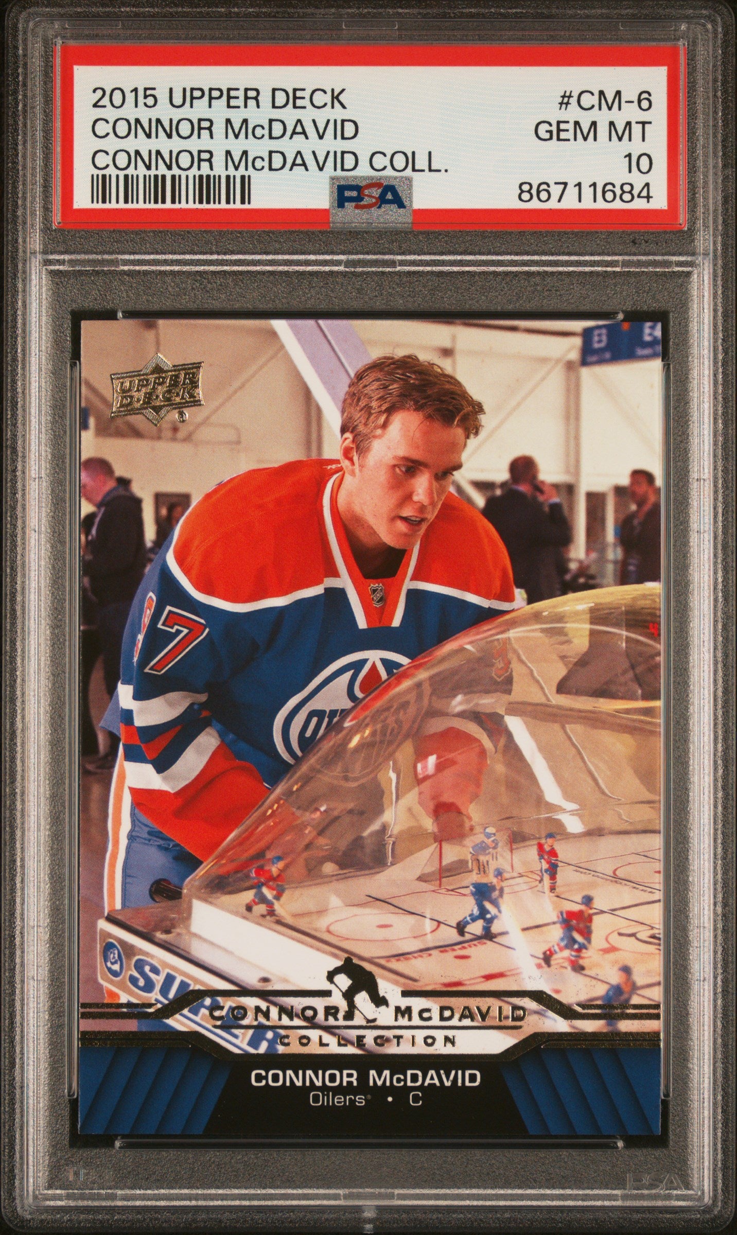 Connor McDavid 2015 Upper Deck Collection Hockey Rookie Card #CM-6 Graded PSA 10 Cert #86711684-Powers Sports Memorabilia