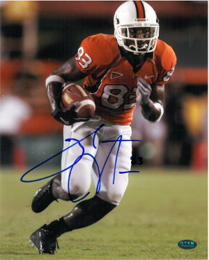 Sinorice Moss Autographed Miami Hurricanes 8x10 Photo- Moss Hologram-Powers Sports Memorabilia