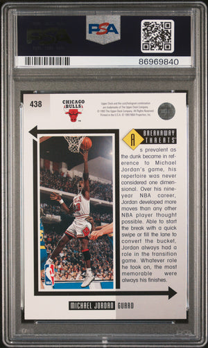 Michael Jordan 1993 Upper Deck Chicago Bulls Basketball Card #438 Graded PSA 8 Cert #86969840-Powers Sports Memorabilia