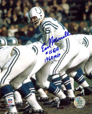 Earl Morrall Autographed Baltimore Colts 16x20 Photo #15 QB 1968 MVP-Powers Sports Memorabilia