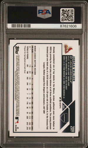 Jordan Walker 2023 Topps Chrome Prism RC Rookie Card #209 PSA 10-Powers Sports Memorabilia