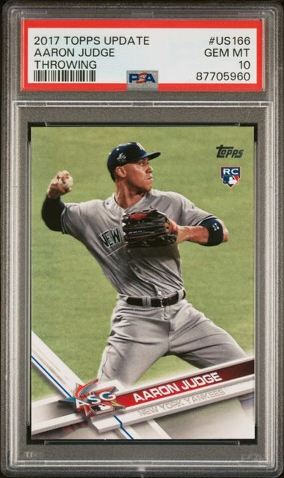 Aaron Judge 2017 Topps Update Throwing Rookie Card #US166 Graded PSA 10-Powers Sports Memorabilia