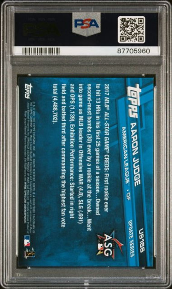 Aaron Judge 2017 Topps Update Throwing Rookie Card #US166 Graded PSA 10-Powers Sports Memorabilia