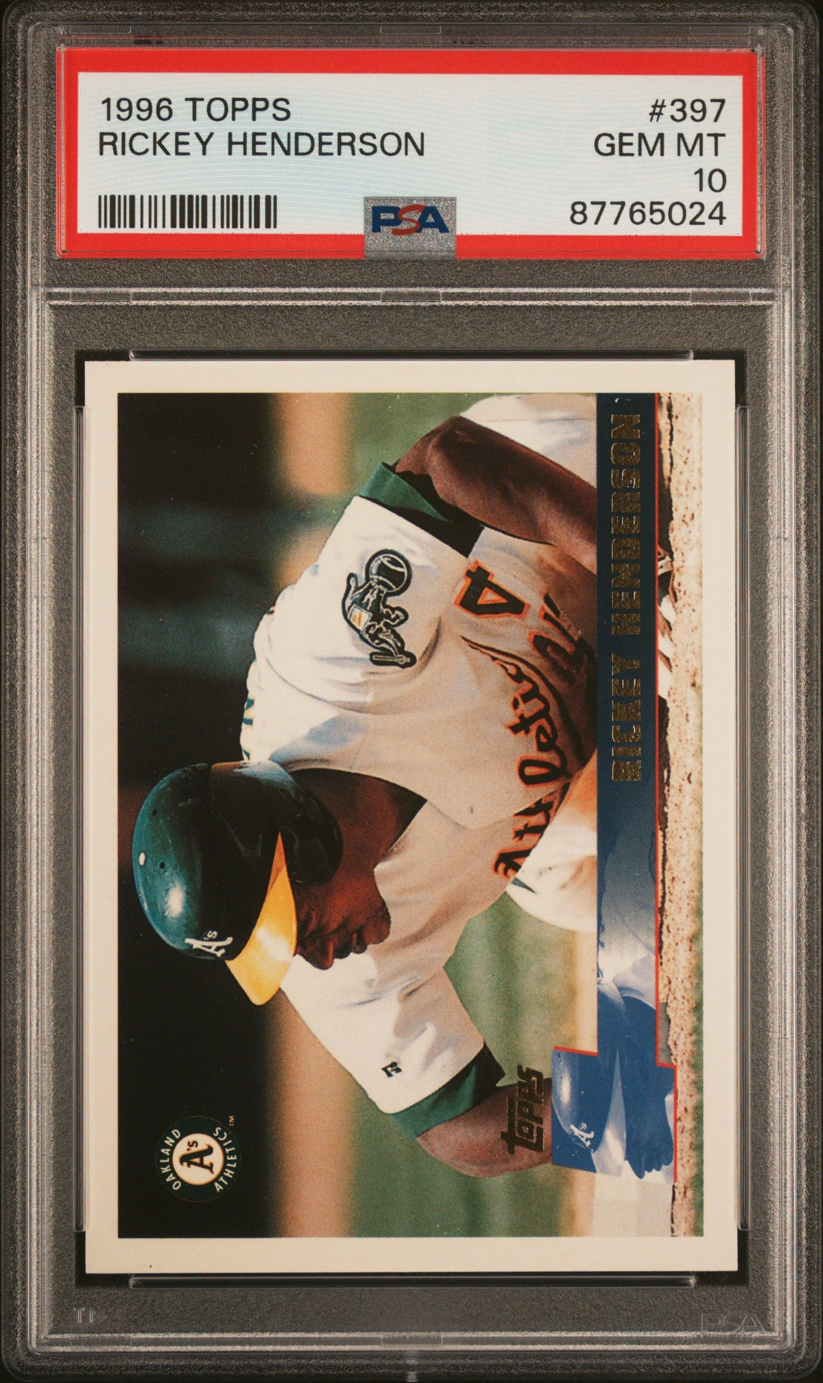 Rickey Henderson 1996 Topps Athletics Card #397 PSA 10-Powers Sports Memorabilia