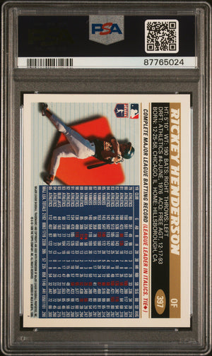Rickey Henderson 1996 Topps Athletics Card #397 PSA 10-Powers Sports Memorabilia