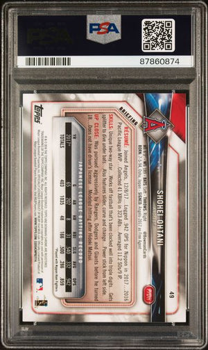 Shohei Ohtani 2018 Bowman Angels Rookie Card #49 PSA 8