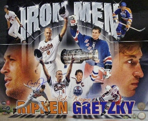 Cal Ripken, Jr. Autographed Ironman/Orioles MLB 16x20 Photo- MLB/Ironclad Holograms w/ Wayne Gretzky-Powers Sports Memorabilia
