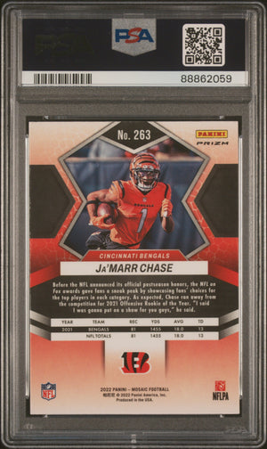 Ja'Marr Chase 2022 Panini Mosaic Orange Card #263 PSA 10