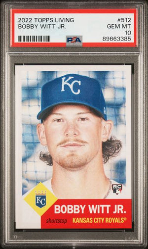 Bobby Witt 2022 Topps Living Set Baseball Rookie Card RC #512 Graded PSA 10-Powers Sports Memorabilia
