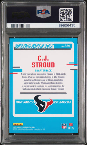 C.J. Stroud 2023 Donruss Texans RC Rookie Card #339 PSA 10