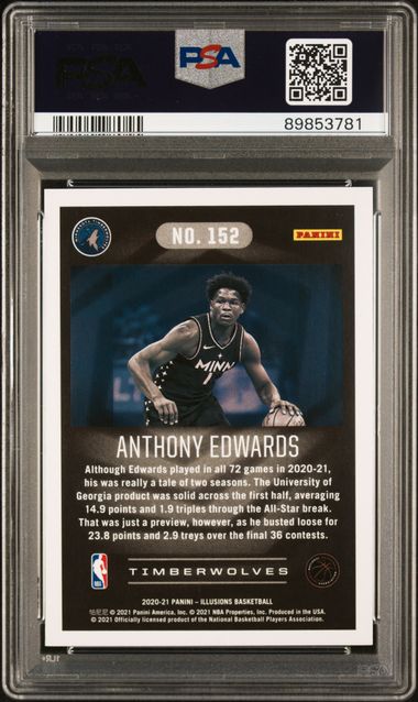 Anthony Edwards 2020 Panini Illusions Basketball Rookie Card #152 Graded PSA 10-Powers Sports Memorabilia