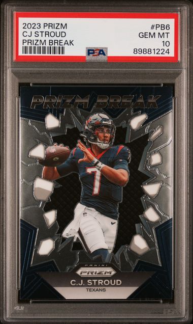 CJ Stroud 2023 Panini Prizm Break Football Rookie Card #PB6 Graded PSA 10-Powers Sports Memorabilia